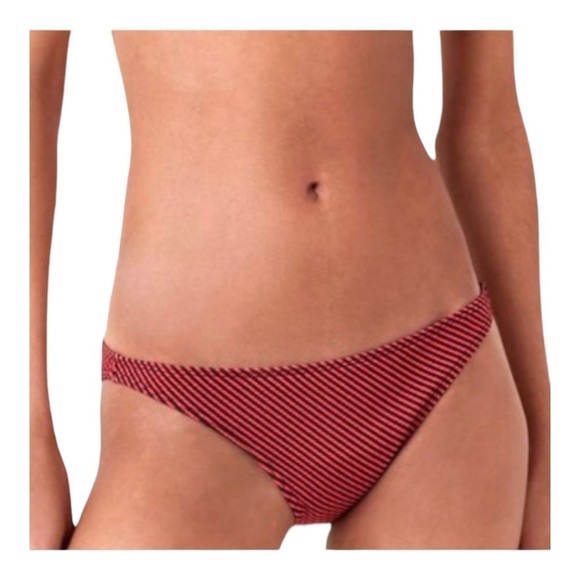 Onia Ashley Red & Black Stripe Bikini Bottom NWOT - Picture 1 of 5